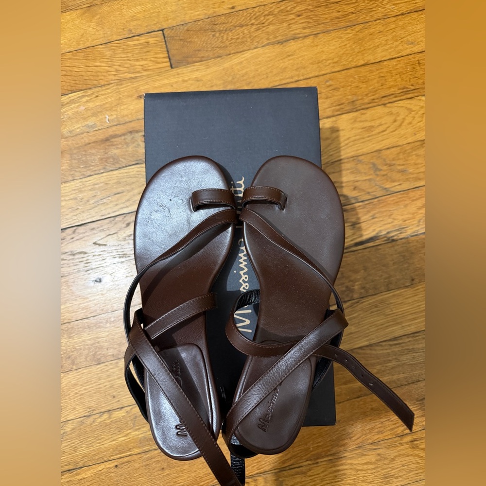 Massimo Dutti Brown Strappy Sandals